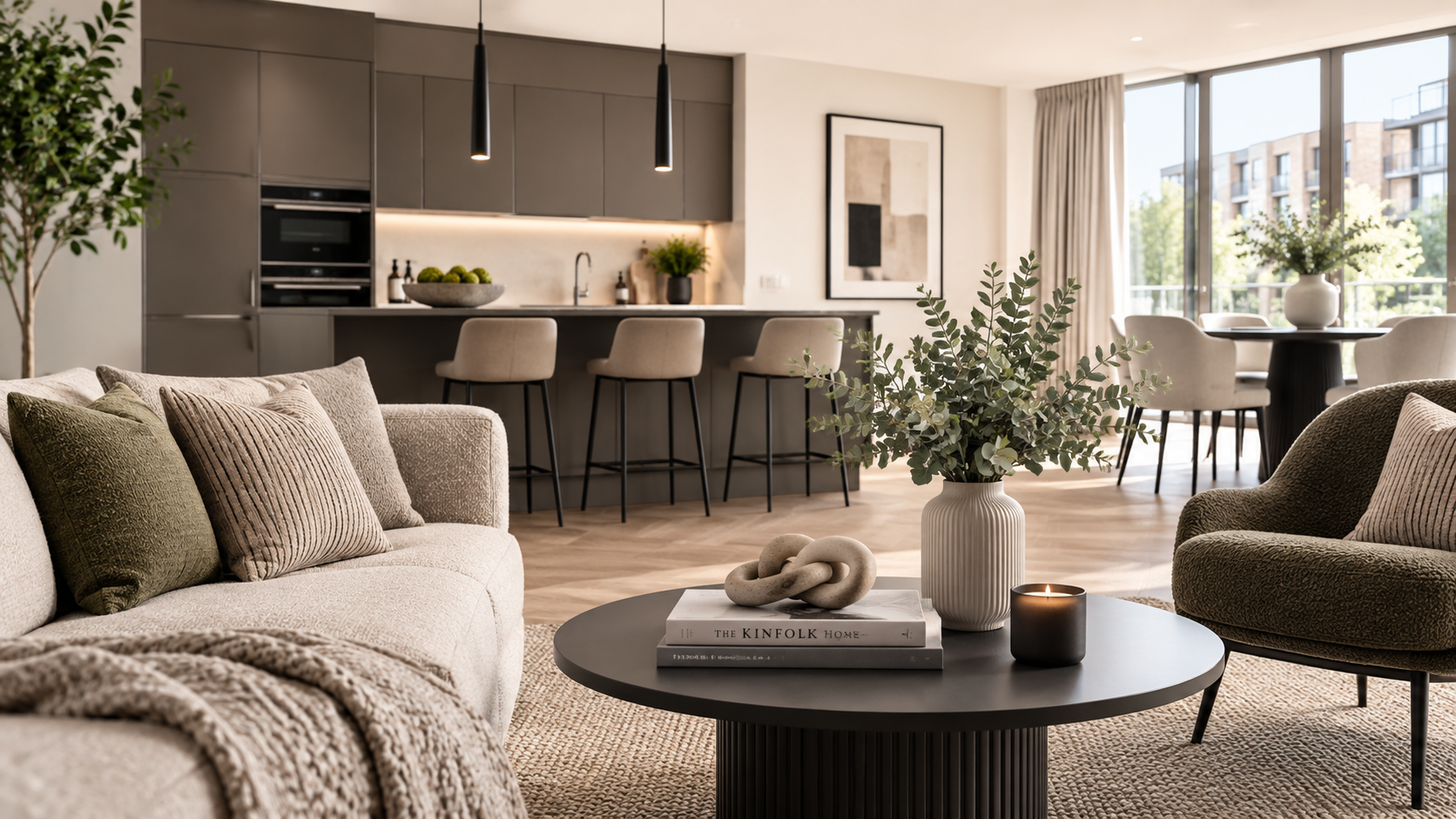 Contemporary lounge and kitchen for landlords and investors