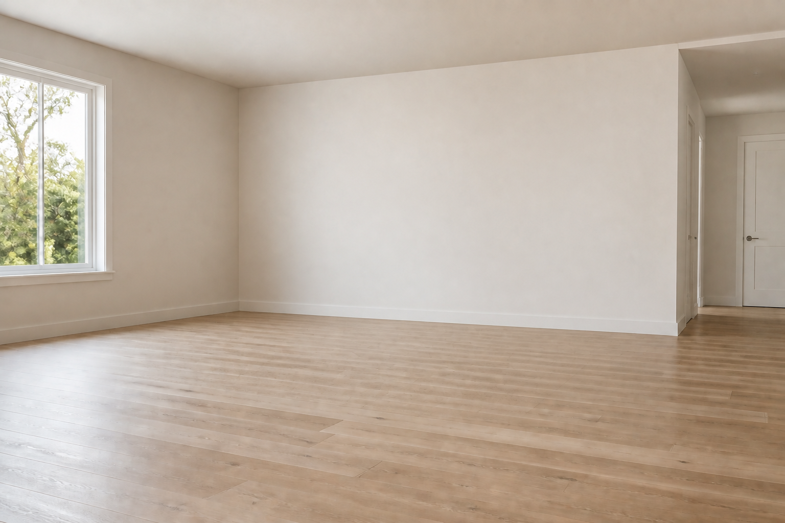 Empty room before virtual staging